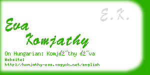 eva komjathy business card